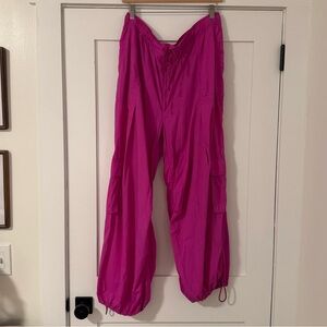 Anthropologie Daily Practice hot pink Parachute pant